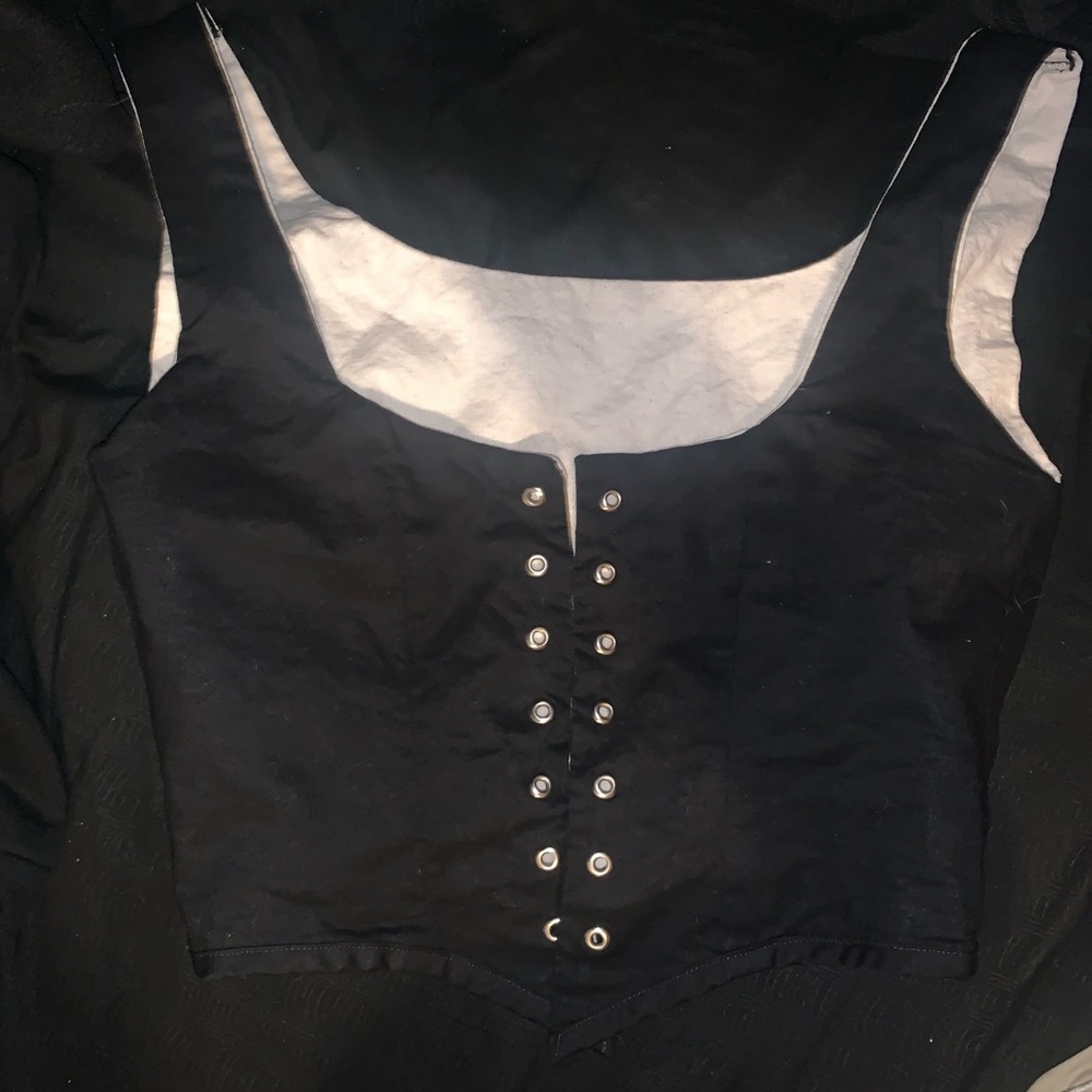 Custom renaissance Bodice  or Drindl with lace up front and canvas lining